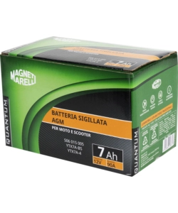 MAGNETI MARELLI BATTERIA MOTO E SCOOTER 7AH 12V 90A TECNOLOGIA AGM SIGILLATA POLO POSITIVO SINISTRO